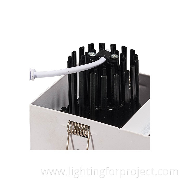 Popular design anti glare dali recessed cob led downlight square 14w full watt for indoor lighting